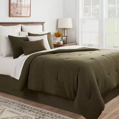 12 Pieces Micro Texture Comforter & Sheet Bedding Set - Size: King