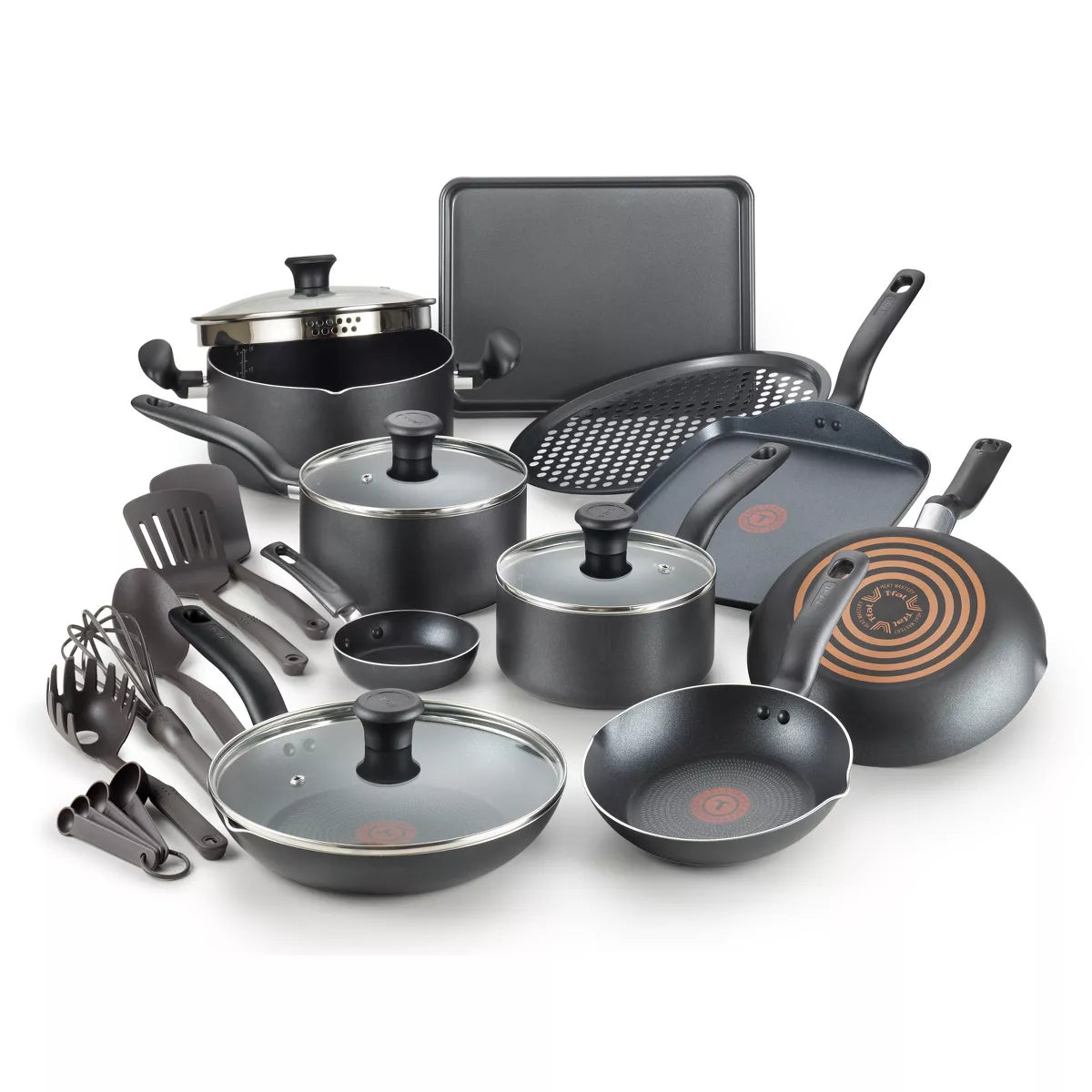 20pc Simply Cook Nonstick Cookware Set Black