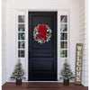 Unlit Flocked Stockhorn Artificial Christmas Tree: Pinecones, Berries, Sheltered Outdoor Use