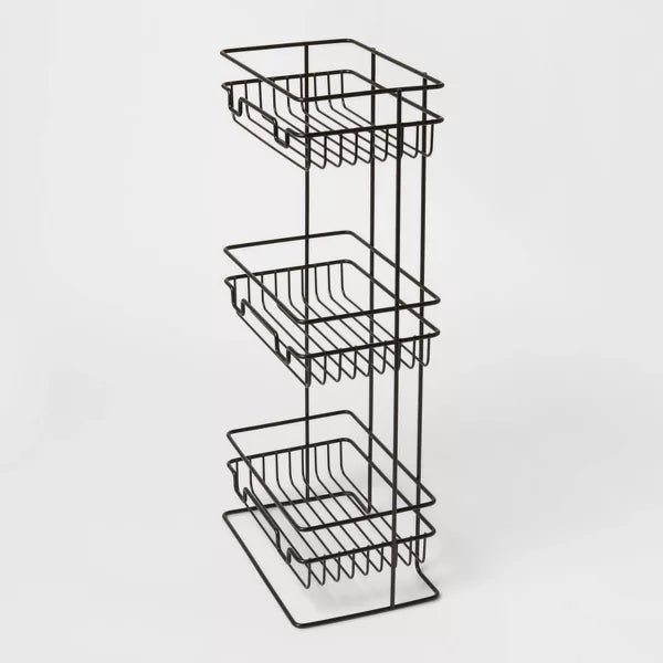 3 Tier Round Wire Shower Storage Tower