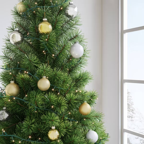 42pc Round Glass Christmas Tree Ornament Set