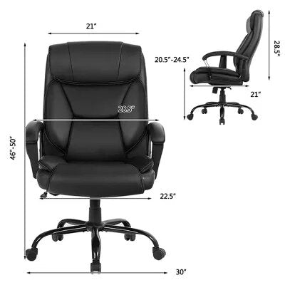 Big & Tall Massage Office Chair E xecutive PU Leather Computer Desk Chair