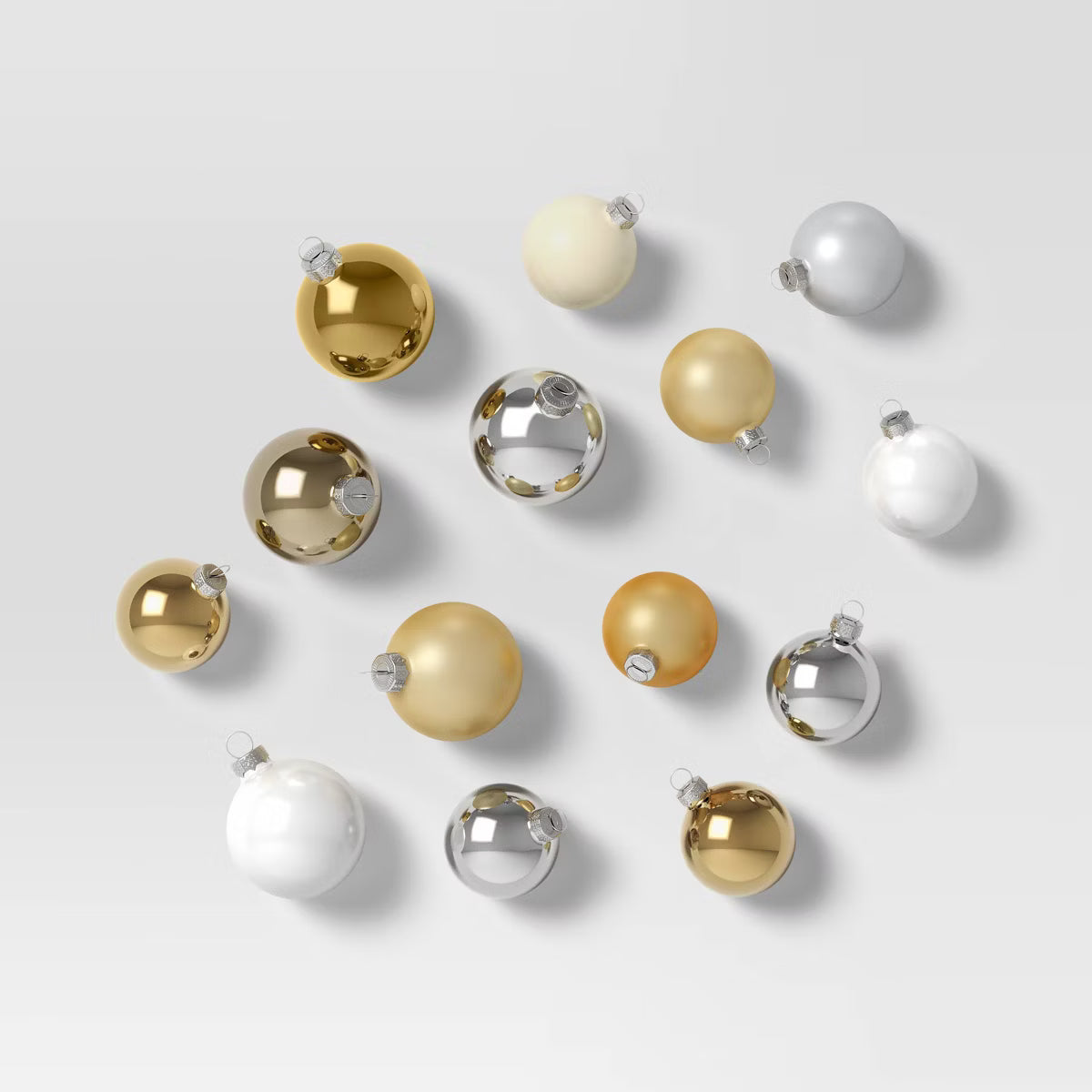 42pc Round Glass Christmas Tree Ornament Set