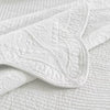3-Piece Elegantly Embroidered Cotton Quilt Bedspread Set White Queen