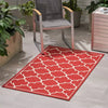 Thornhill Geometric Outdoor Rug Red/Ivory 3'3