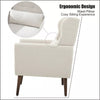 Chenille Upholstered Arm Chair, Comfy Soft Padded Lounge Chair with a Pillow and Solid Wood Legs