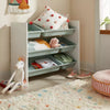 Kids' 6 Bin Storage White - Multi Bin Toy Organizer, Kids Furniture for Playroom, 3 Shelves