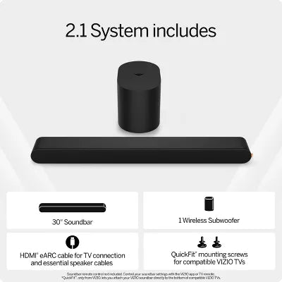 2.1 Soundbar Wireless Subwoofer with Dolby Atmos and DTS:X