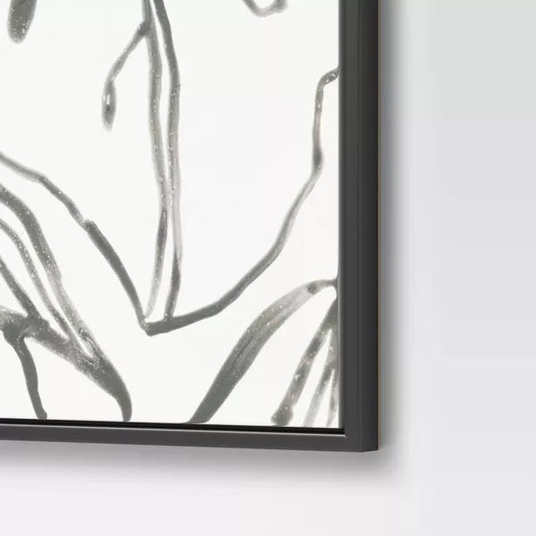 Botanical Sketch Framed Wall Canvas White/Black
