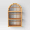 Wood and Rattan Wall Shelf Natural