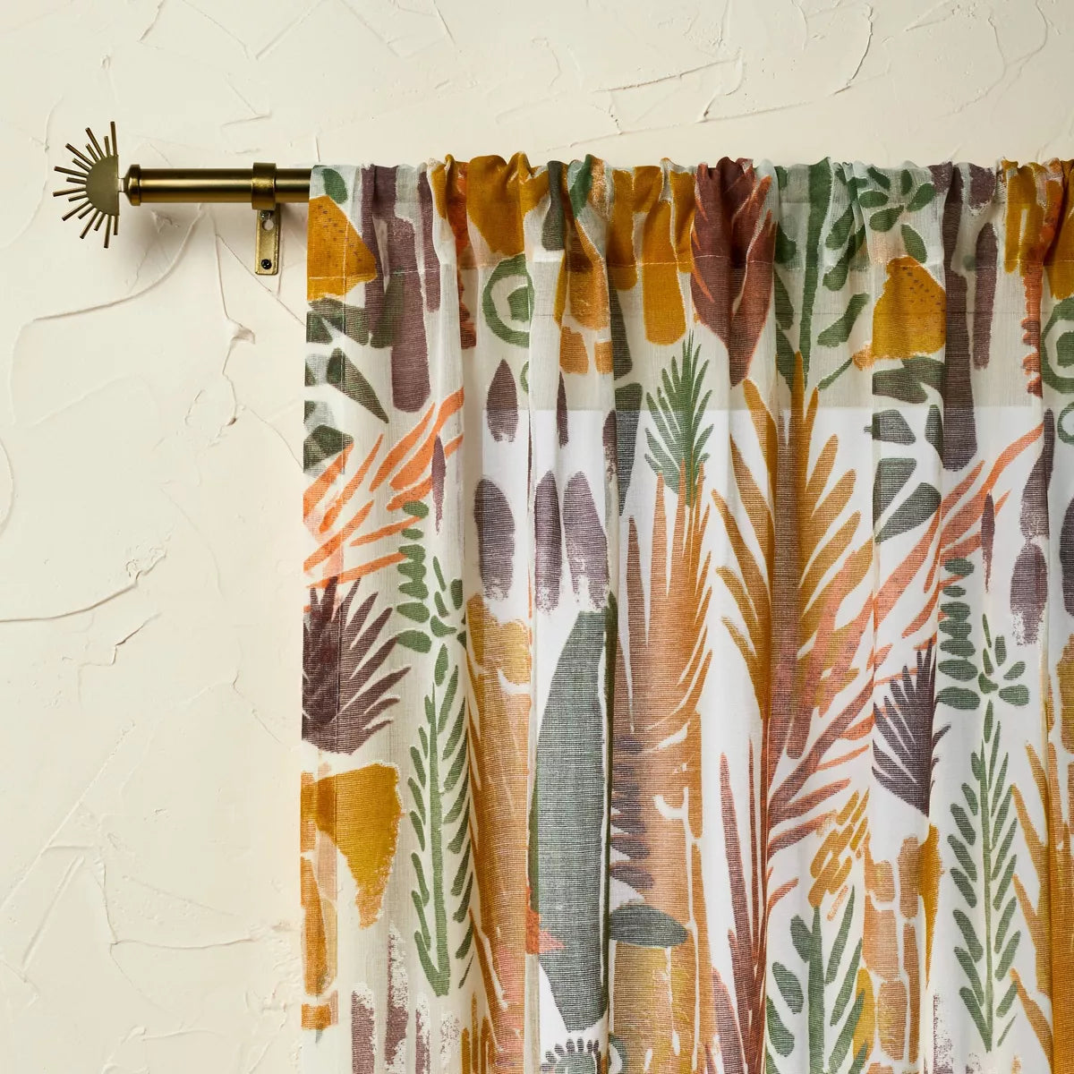 2pcs Sheer Burnout Window Curtain Panel