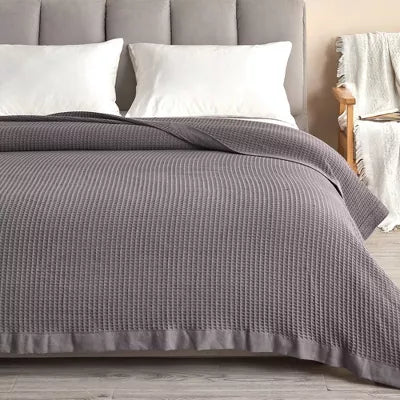 100% Cotton 300GSM Solid Waffle Blanket - Full/Queen
