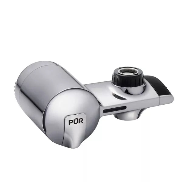 PLUS Faucet Horizontal Mount Water Filtration System Chrome: Best Sink Filter, Lead & Mercury Removal, Easy Install
