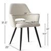 Edwin Arm Dining Chair, Boucle Dining Chairs With Arms with Black Legs