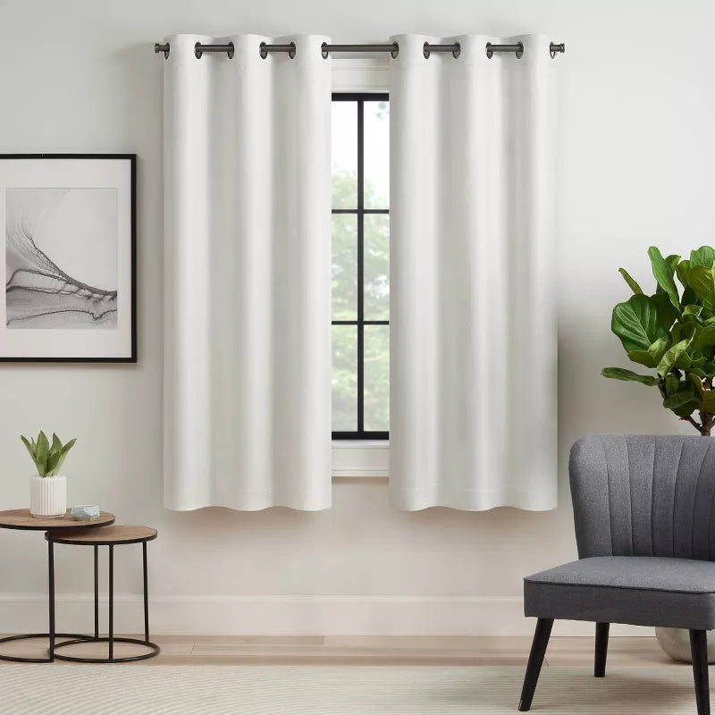 2pk Agata Snow Curtain Panels White