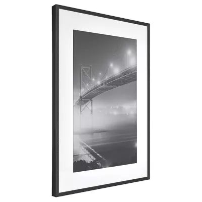 Thin Gallery Matted Photo Frame Black