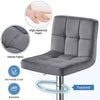 2pcs Adjustable Modern Velvet Swivel Bar Stool with Backrest And Large Pedestal Base