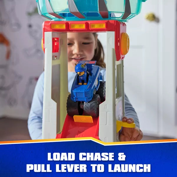 Rescue Wheels Tower: Lookout Playset with Chase Figure, Police Car, Battery-Powered, for Kids