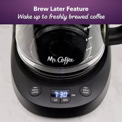 12-Cup Programmable Coffee Maker Black: Drip Machine, Dishwasher-Safe, Electric, Paper Filter