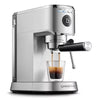 Basic Stainless Steel Compact Espresso Machine: 20-Bar, Milk Frother, Volume Control