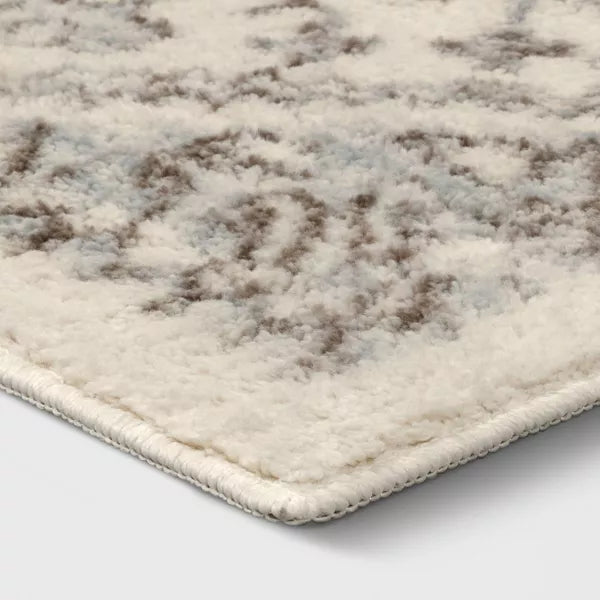Washable Distressed Persian Accent Rug Cream - 2'x7' Runner