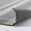 Wool Blend Variegated Stripe Area Rug Dark Gray