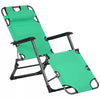 2-in-1 Folding Patio Lounge Chair w/ Pillow, Outdoor Portable Sun Lounger Reclining to 120°/180°, Oxford Fabric