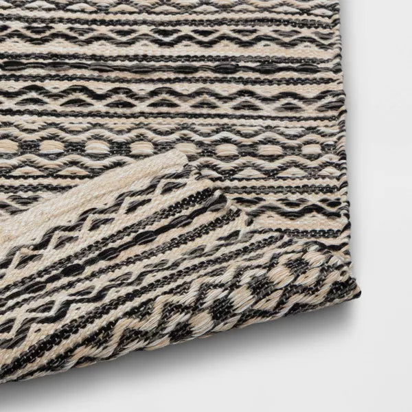 Washable Norwalk Stripe Rug Black/White 4'x6'