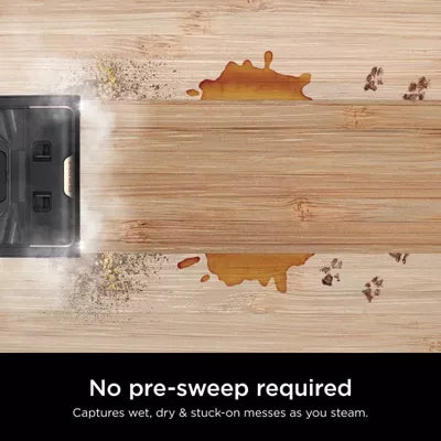 3-in-1 Steam Mop Pickup Debris, Deep Scrubs, Steam, and Sanitizes Sealed Hard Floors Black