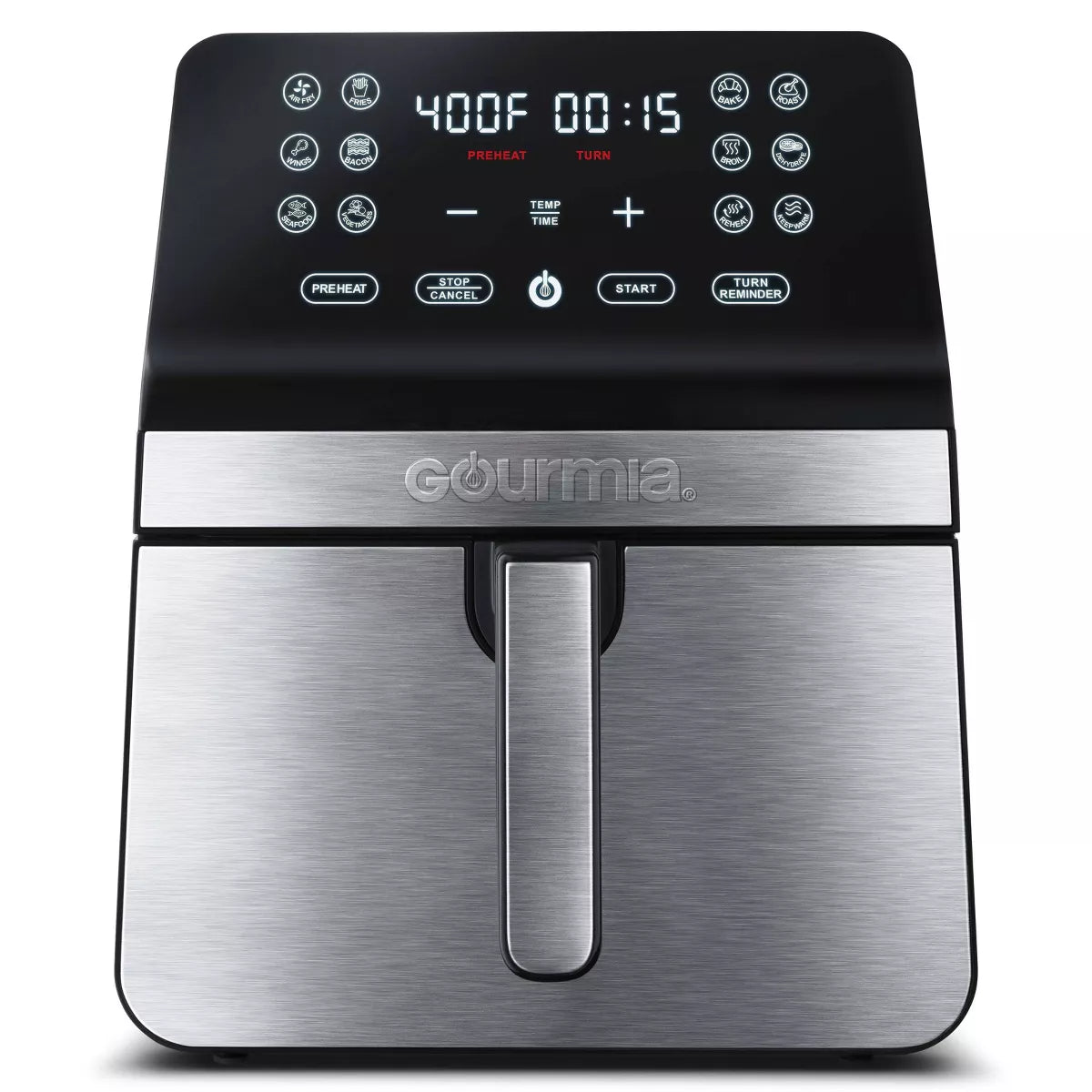 Digital Air Fryer, with 12 One-Touch Functions & Guided Cooking - Stainless Steel: Kitchen Appliance