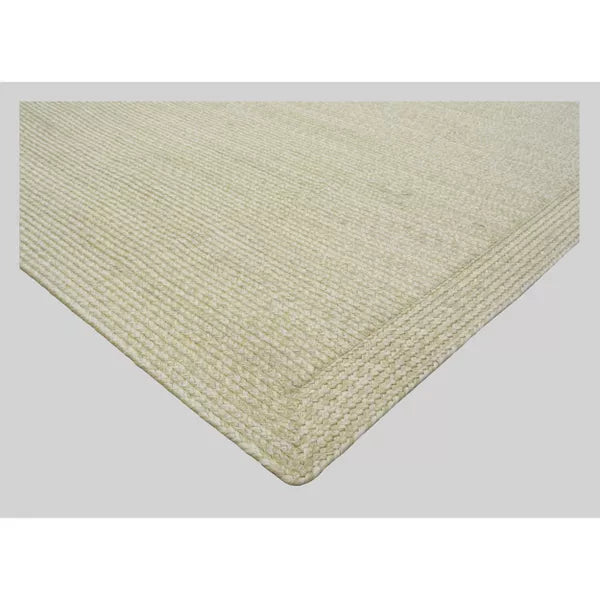 Natural Woven Rectangular Braided Outdoor Rug Heathered Cream 5'x7'