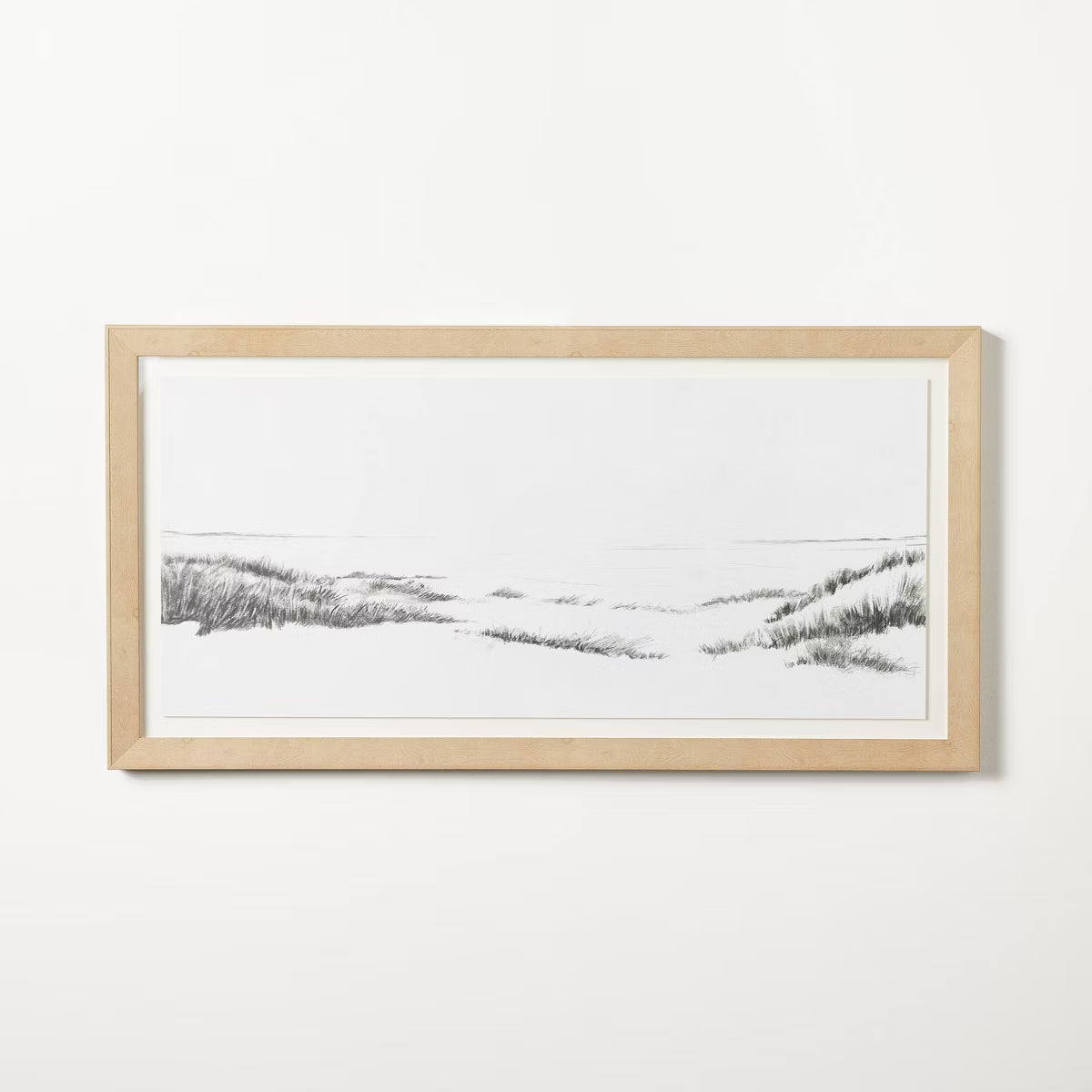 47"x24" Grassy Beach Dune Floated Paper Framed Under Plexiglass Wall Art - Threshold™ designed with Studio McGee - SHOWROOM ITEM 