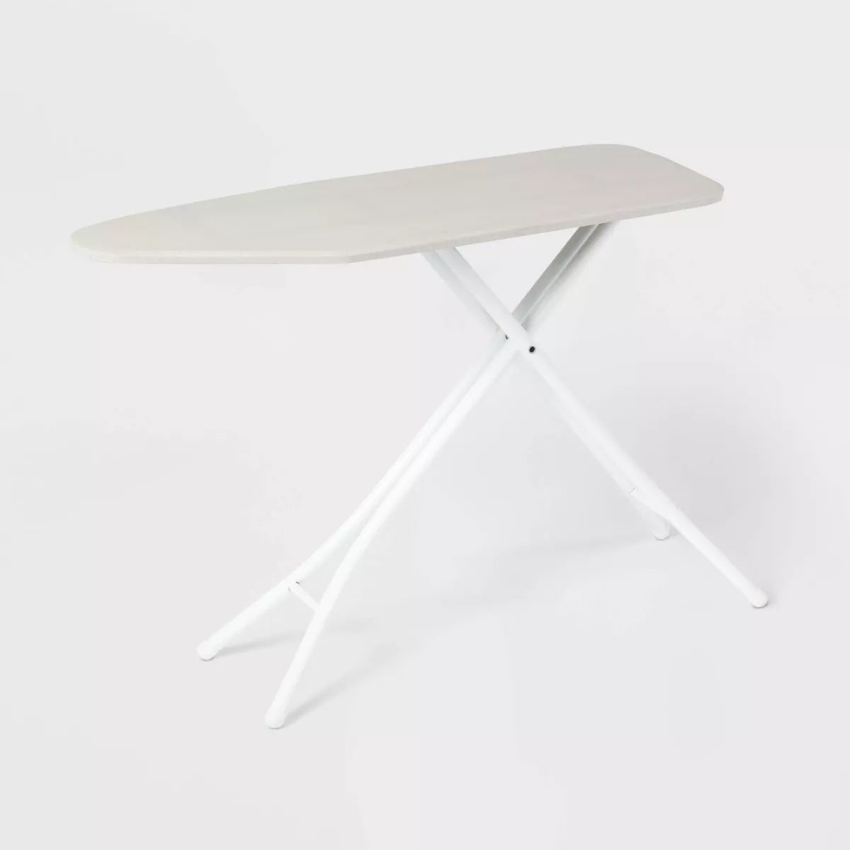 Wide Ironing Board White Metal with Creamy Chai Cover - Full Size, Collapsible Steel Frame