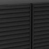 Fluted TV Stand Black - Entertainment Center with Adjustable Shelves