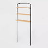 Over The Toilet Storage Black Metal and Wood -  Space-Saving Bathroom Organizer with 3 Fixed Shelves