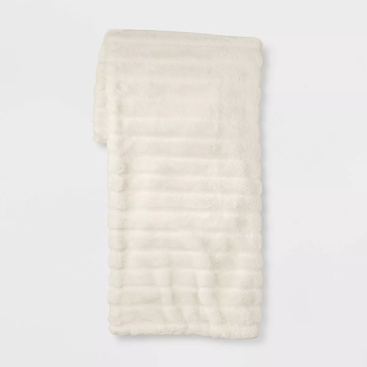 Textured Faux Fur Reversible Throw Blanket