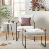 Cushioned Metal & Wood Accent Arm Chair