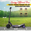 Power Core Electric Scooter with Aluminum Deck, Hand Operated Front Brake, and Adjustable Handlebar Height, Purple