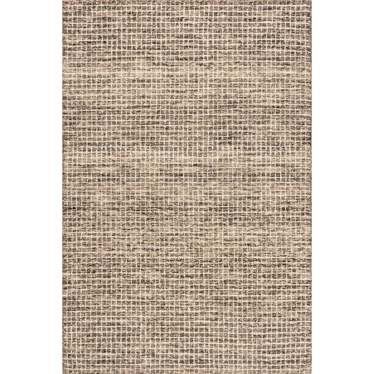 5'x8' Nuloom Melrose Checked Wool Area Rug - Brown SHOWROOM ITEM