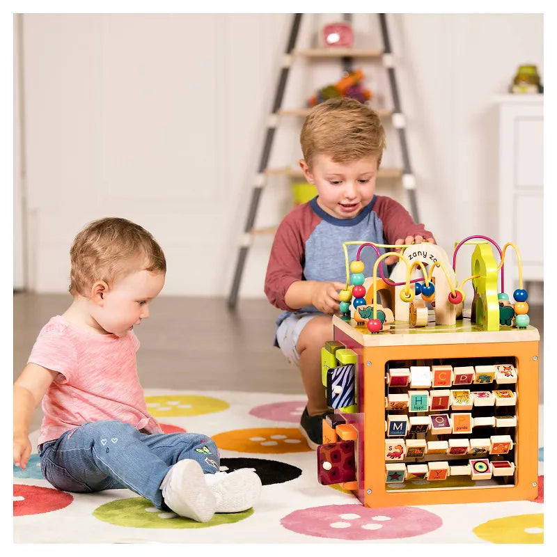 B. toys Wooden Activity Cube - Zany Zoo