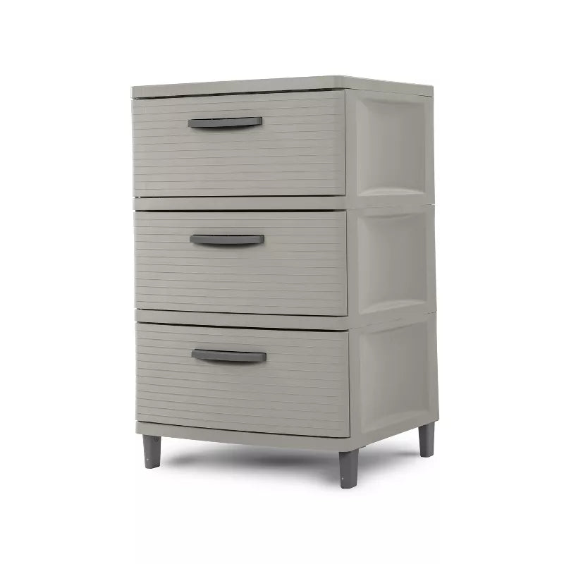3 Drawer Storage Cabinet Gray