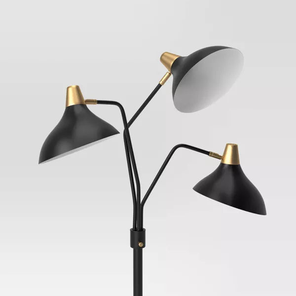 3-Head Floor Lamp Black