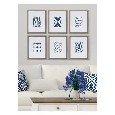 6pc Calter Framed Print Art Set