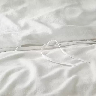 Heavyweight Linen Blend Duvet Cover & Pillow Sham Set - King