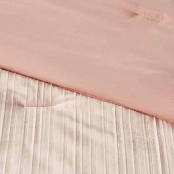 8pc Luxe Velvet Comforter Set Salmon Pink King