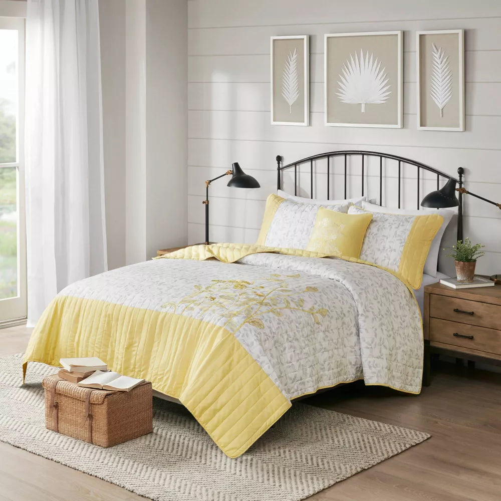 4pc Louise Microfiber Coverlet Set, King