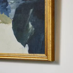 Abstract Framed Cotton Canvas on Board Antique Gold: Modern Style, Polystyrene Frame