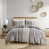 3pc Imani Cotton Printed Duvet Cover Set with Chenille - King/California King