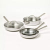 12pc Stainless Steel Cookware Set with 6pc Pan Protectors Silver