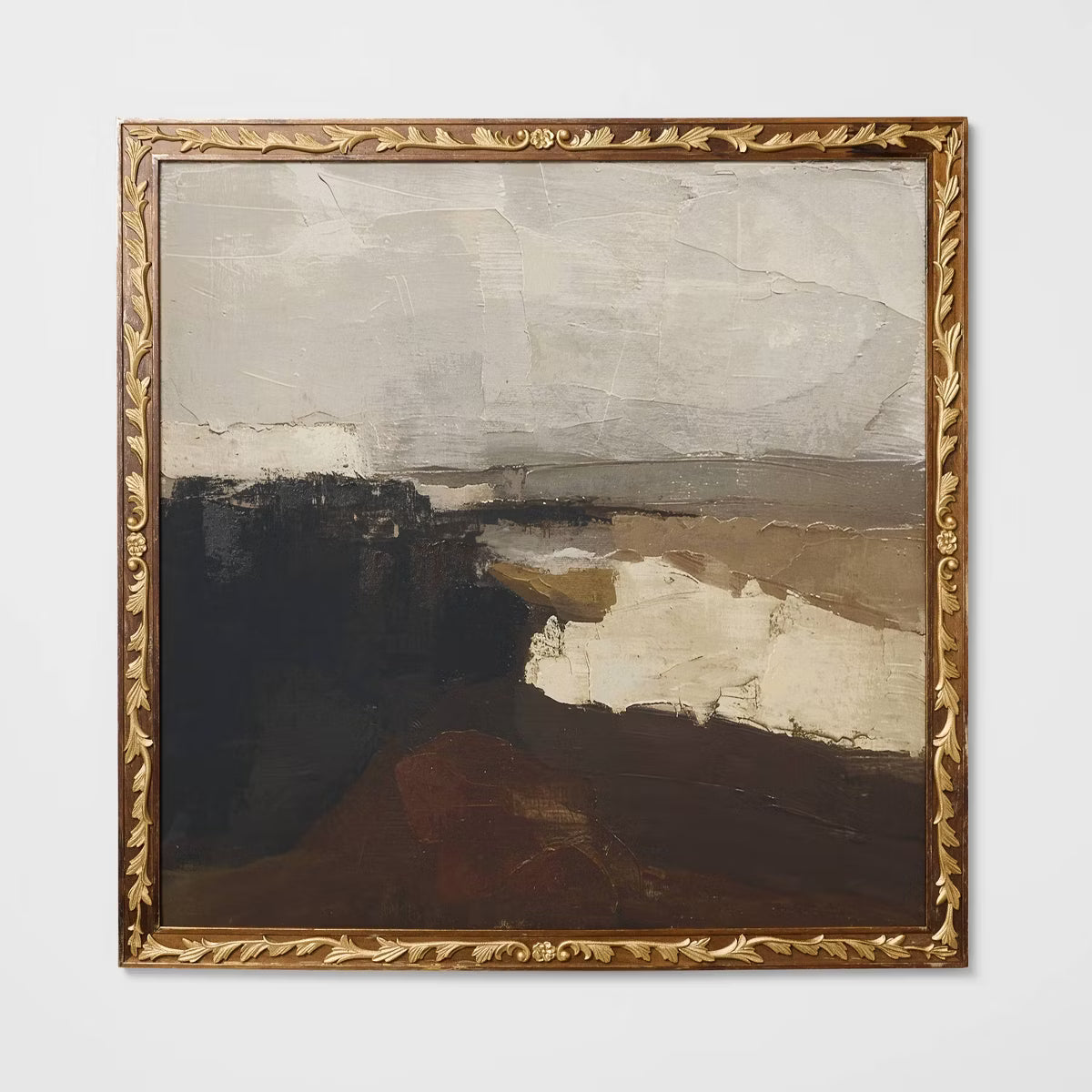 28"x28" Dark Modern Abstract Framed Art - Threshold™ designed with Studio McGee - SHOWROOM ITEM 